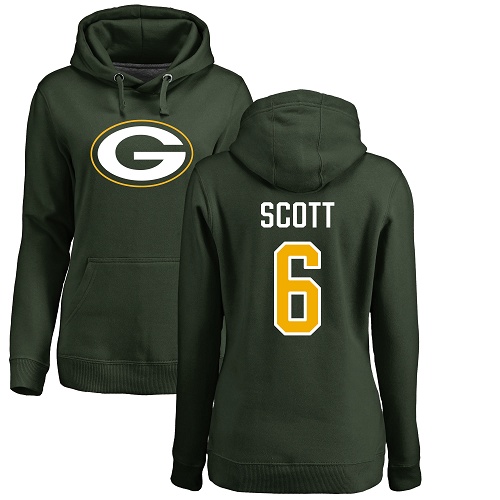 Green Bay Packers Green Women #6 Scott J K Name And Number Logo Nike NFL Pullover Hoodie